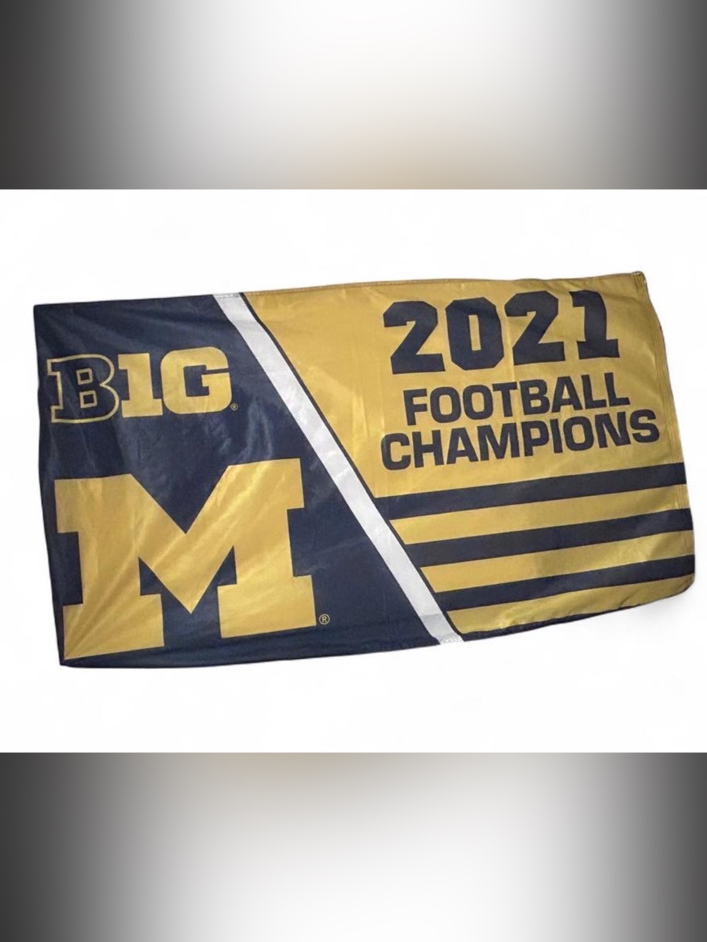2021 University of Michigan B1G Ten Champions Maize and Blue Flag